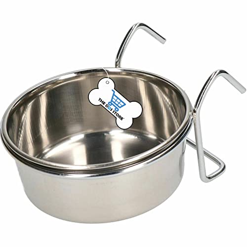 Image of Bird Feeding Dish Cups, Parrot Food Bowl Clamp & Hook Holder Stainless Steel Coop Cup Bird Cage Water Bowl Small Animals,Birds,Parrots, Pigeons, Hamsters,Guinea Pig (Pack of 2)