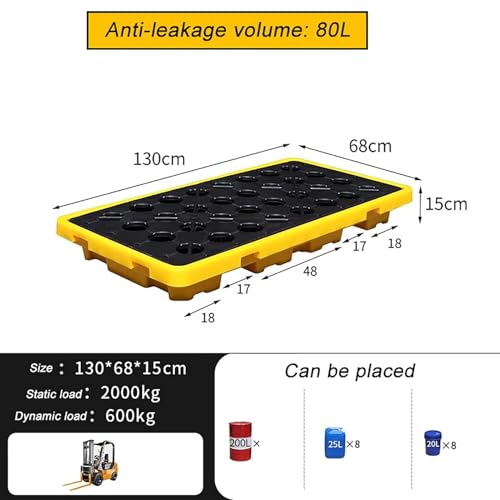 Palette modulaire de rétention des déversements en polyéthylène à drain - 3