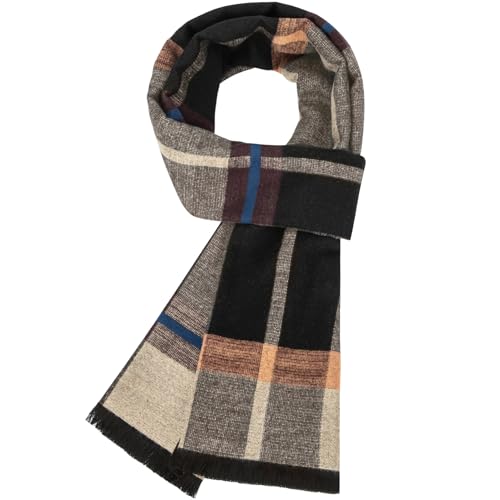 Kotashion Herren Winterschal Modischer Business Karoschal Warmer Weicher und Hautfreundlicher Herrenschal Geschenke und Geschenke für Männer