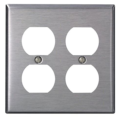 Leviton-Leviton 84016-40 2-Gang, Duplex Device Receptacle Wallplate,