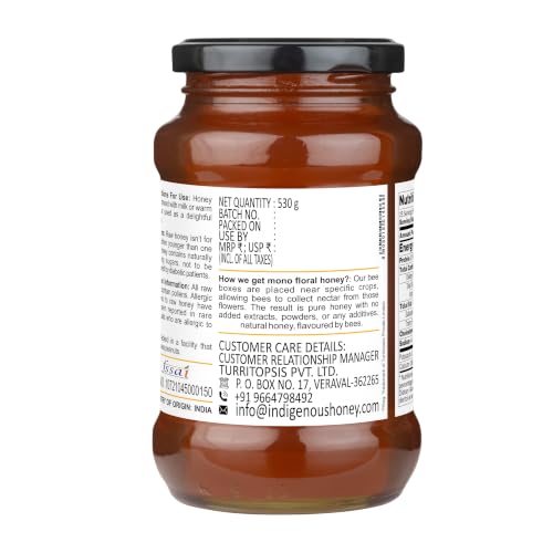 Image of INDIGENOUS HONEY Sidr Honey Organic Raw Unfiltered Pure 17.64 oz Glass Jar
