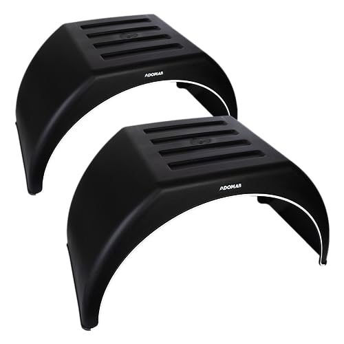 DOMAR Kit de Deux Garde-Boue jumelés 14 à 16 Pouces en Plastique pour remorque 915 x 450 mm Passage de Roue Plat comme Protection Anti-Boue Robuste pour Roues jumelées