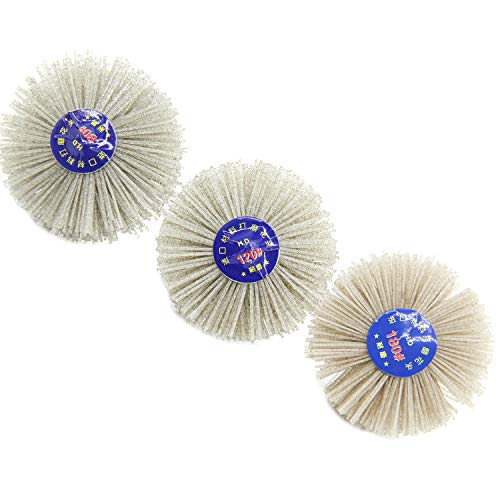 Nylon Wheel Brush Abrasive, 80/120/180# 3Pcs, Black, Compatible with Angle Grinder, Die Grinder