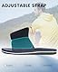 LANGDU Badelatschen Herren Sandalen Klettverschluss Badeschlappen Hausschuhe,Blau,41EU