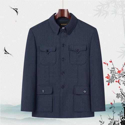 Elderly Men's Zhongshan Suit Set, Dad's Spring and Autumn Suit, Chinese-Style Tang Suit for Grandfathers3