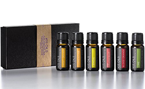 Aromatherapy Top 6 100% Pure Therapeutic Grade Basic Sampler Essential Oil Gift Basic Sampler Essential Oil Gift Set 6-10ML (Sweet Orange, Clementine, Lemon, Pink Grapefruit, Blood Orange, Lime)