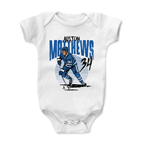500 LEVEL Auston Matthews Baby Infant One Piece Bodysuit (12M, White) - Auston Matthews Rise B