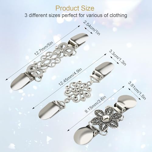 image for Atarasia 6PCS Retro Sweater Clips for Cardigans, Vintage Cinch Clip fo