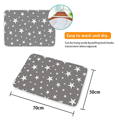 2 Pack Baby Diaper Changing Pad Maveek 19.6'' X 27.5'' Waterproof Changing Mat Portable Diaper Pad Travel Changing Mat Foldable Absorbent Mats For Home And Outdoor(2Grey) #TOP1
