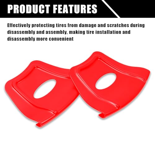 Image of 2 PCS Car Rim Guard, Double Raised Anti-Slip Tire Edge Protector Tool, Universal Repair Parts Replacement, Suitable for Most Cars, Motorcycles, Dirt Bike, ATV Quad Tire Installation (Red)