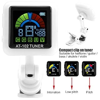 Accordeur de guitare numérique LCD à clipser rechargeable par USB pour guitare électrique, ukulélé, violon (blanc) – Image 2