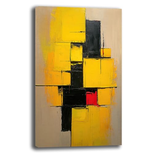 Quadro Moderno Soggiorno Astratto Giallo Nero Quadri moderni Astratti da