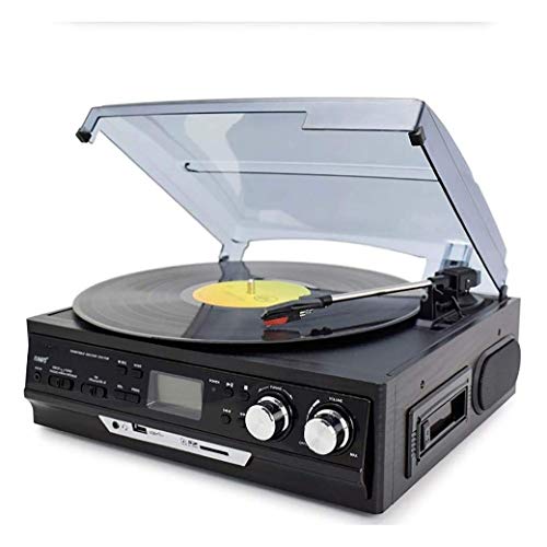WDWDW Reproductor de Vinilo Vintage, Tocadiscos con Altavoces, Reproductor de Discos de Vinilo, Cinta de Disco U, Reproductor de Discos de Vinilo multifunción con Bluetooth, gramófono