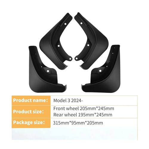 Guardabarros para Tesla Model 3 2024-2025: protectores contra salpicaduras de barro 3
