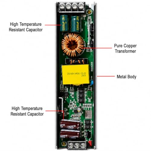 Image of YSD Strip Light Driver 12V 25AMP 300W AC to DC Switching Adaptor Convertor Driver /Power Supply for LED Strip Light Lamp /CCTV Camera /Security System /Radio /Computer Project (12V 25AMPS)