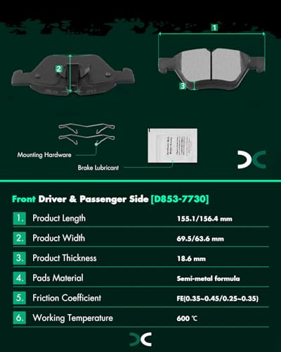 Image of SCITOO D853 D876 Semi-Metal Brake Pads Kits Front & Rear Fit For Mercedes-Benz CLK320 00-03,For Mercedes-Benz CLK430 2001-2003,For Mercedes-Benz E320 1996-2002,For Mercedes-Benz E430 1998-2002