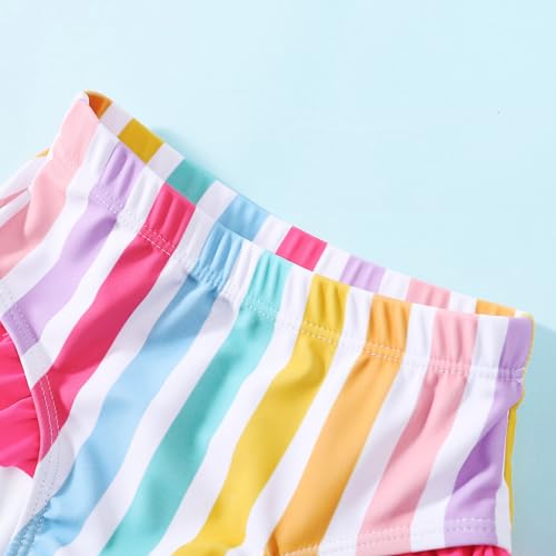 Image of Baby Swimsuit Girl Two Piece Bathing Suit Toddler Girls Summer Beach Ruffle Tankini Swimwear 1-7Y