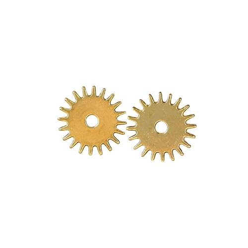Gold-Colored Mechanical Gear Charm, Steampunk Style Cogwheel Pendant, Industrial DIY Finding, Variant: 7596228
