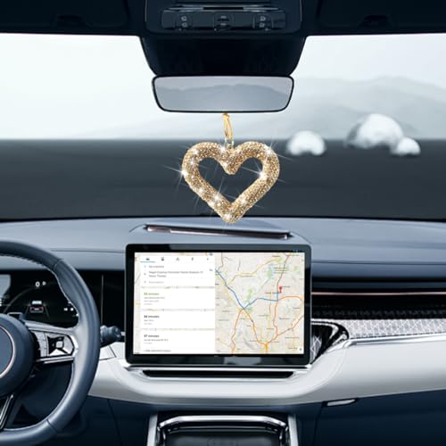 image for Mandark Bling Heart Car Hanging Accessories, Crystal Rhinestone Vehicl
