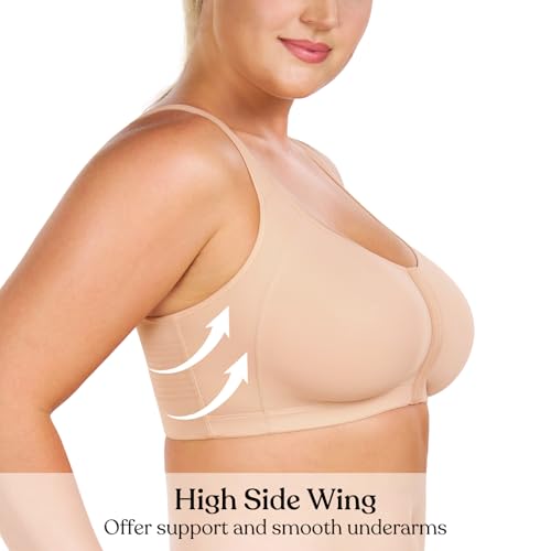Image of HSIA Posture Bras for Women - Front Closure Bra for Women No Underwire Back Support Plus Size Full Coverage Bra