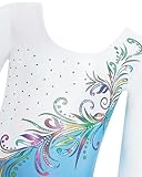 Gogokids Girls' Three-Piece Longsleeve Gymnastics Leotard Set - Kids Gymnastics Outfits with Gradient Sequin Design Includes Leotard, Shorts and Hair Tie, Sparkling Ballet Unitards for Ages 6-7 - Image 3
