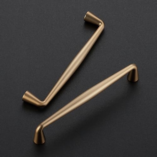 Image of Ravinte 10 Pack 5 Inch Champagne Bronze Kitchen Cabinet Handles Solid Zinc Alloy Cabinet Pulls Cupboard Hardware Drawer Handles