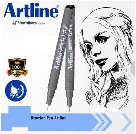 Artline Black Drawing Pens Technical Fineliners - Premium Architect Grade - Pack 9