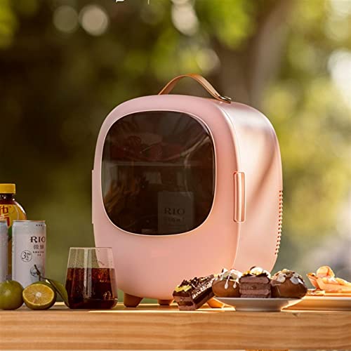 Mini nevera pequeña para cosméticos hogar coche estudiante dormitorio rosa 2
