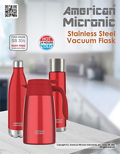 Image of AMERICAN MICRONIC Stainless Steel (304 Grade) Vacuum Insulated Flask Water & Beverage Carafe-AMI-KE100
