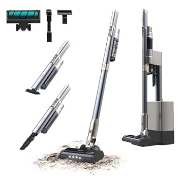 Cecotec Scopa Elettrica senza Fili con Base Autosvuotante Scoba 2100 Station. 210W, Motore Digitale Brushless, Aspirazione 20kPa, Autonomia 40min, 2 Modalità, Spazzola Jalisco, Accessorio 2 in 1