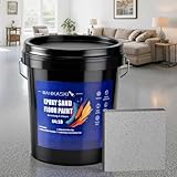 Epoxy Colored Sand Floor Paint, Epoxy Floor Paint For Concrete, Self Leveling High Gloss Marble Effect Coating, For Garage, Wood Floors, Waterproof, Non-Slip, Indoor And Outdoor (Gray, 100 sq. Ft)