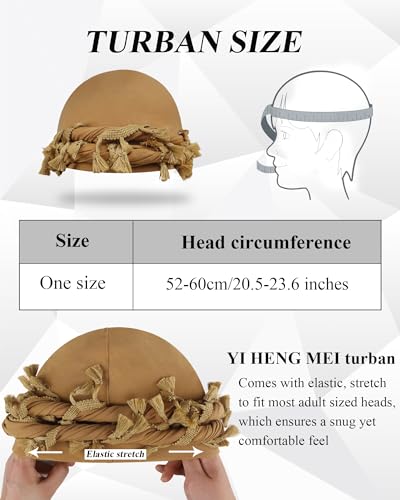 Image of Satin Lined Halo Turban for Men Women Vintage Head Wraps Beanies Sleep Cap Turban Durag for Locs Dreadlocks