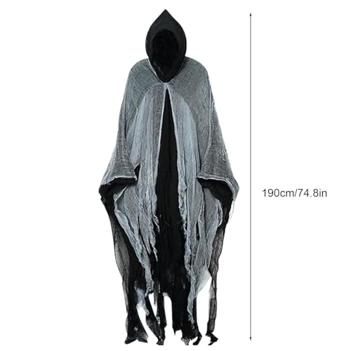 Cape d'Halloween pour hommes avec capuche ample pour déguisement de fête - 5