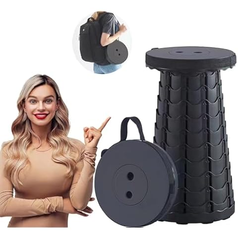 VSSOLO Upgraded Portable Folding Stool, Camping Retractable Seat for Adults Outdoor, Travel, Barbecue, Fishing, Waiting in Line Lightweight Chair 2023 Second Generation Cover