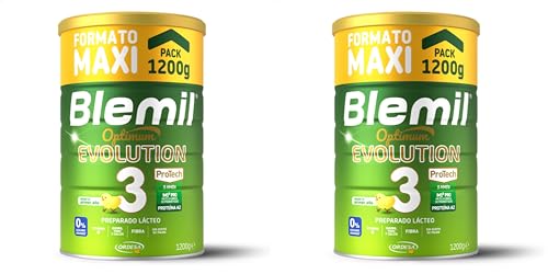 Blemil 3 Optimum Evolution | 1200g | Preparado Lácteo en Polvo para Niños de 1 a 3 años - 0% Azúcares Añadidos, sin Aceite de Palma - Formato Ahorro (Paquete de 2)