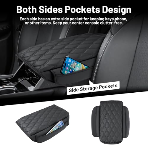 Image of Autorder Center Console Cover for 2021-2025 2026 Jeep Grand Cherokee L Accessories Armrest Cushion Cover Nappa Leather Middle Console Covers Grand Cherokee L Console Cushion Pad Anti-Scratch