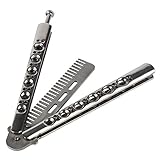 Andux Zone Metall-Klapp Hohl Trainer Praxis-Tool mit Löchern, Rostfreier Stahl Trainingsgerät Kampfsport Ausbildungswerkzeug Licht Silver CS/HDD17 (Kamm)