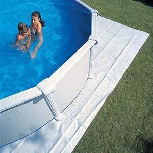 Tapis de sol feutre piscine hors sol carré bâche protection 2.5m
