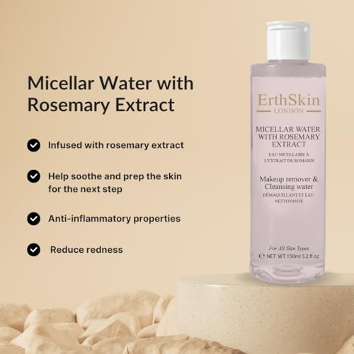 ErthSkin London Micellar Water with Rosemary Extract, Makeup Remover & Cleansing Water, 150ml, For All Skin Types - Image 5