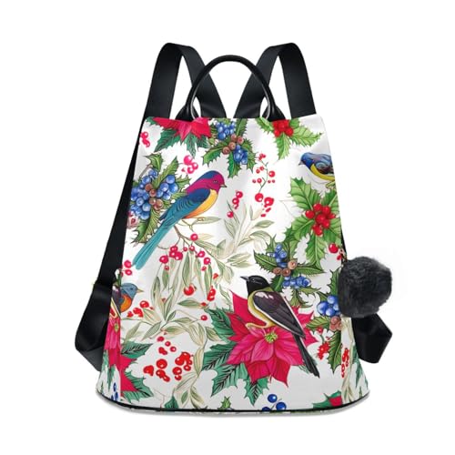 Mochila de viaje espaciosa con diseño de acebo para mujer 1