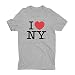 I Love NY New York Kids Short Sleeve Screen Print Heart T-Shirt Gray Medium (...