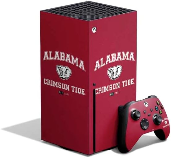 Vista 37 de Skinit Decal Gaming Skin Compatible with Xbox Series X Bundle - Officially Licensed University of Alabama Roll Tide Roll Design
