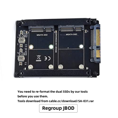 Caja externa para SSD Dual MSATA a SATA 2.5 pulg miniatura 5