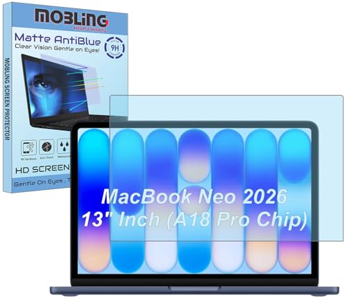 Image of Anti Blue Light Matte Finish Screen Guard Compatible With Laptops With MacBook Neo 2026 13 inch Inch (A18 Pro Chip A3404) Flexible Fiber 9H Hardness Screen Protector Not a Tempered Glass