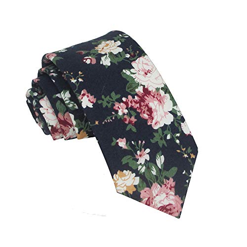 Image of Kebocis Mens Skinny Cotton Floral Tie for Men