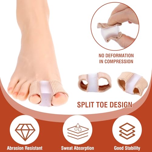 Image of LLOUSSAK 6Pcs Gel Bunion Corrector for Women Big Toe Straightener, Elastic Fabric Toe Spacers Corrector for Women Overlapping Toes, Breathable Hammer Toes Spacers for Men Bunion Foot Pain Relie