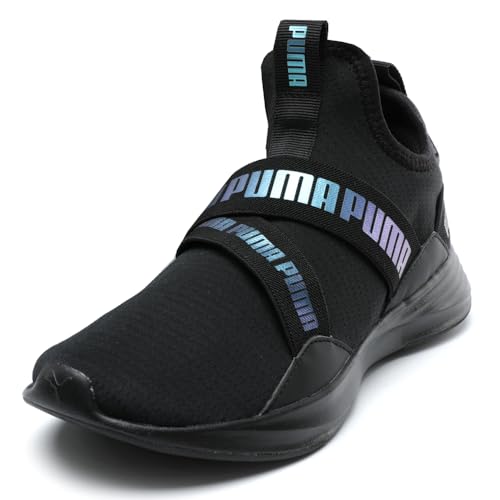 PUMA Women's Radiate Mid Cross Trainer, Repeat Black, 6.52