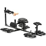 MASTER SERIES Subversion Deluxe Stockade with Sex Machine for Men, Women, & Couples. Durable Steel Frame, Padded Comfort, Multi-Speed Sex Machine. BDSM Furniture. 7 Piece Set, Black.