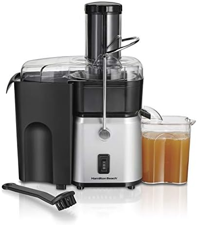 Hamilton Beach Premium Juicer Machine, Centrifugal Extractor, Big Mouth 3" Feed Chute for Whole Fruits and Vegetables, Easy Clean, 2-Speeds, BPA Free Pitcher, Holds 30 oz. - 700W Motor, Silver (67840)