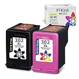 PFKink Cartouche d'encre remanufacturée de Remplacement pour HP 302 XL Combo Pack forHP Envy 4520 4527 4525 4524 DeskJet 3630 2130 3636 3632 Officejet 3831 4650 5220（Un Noir et Un coloré）